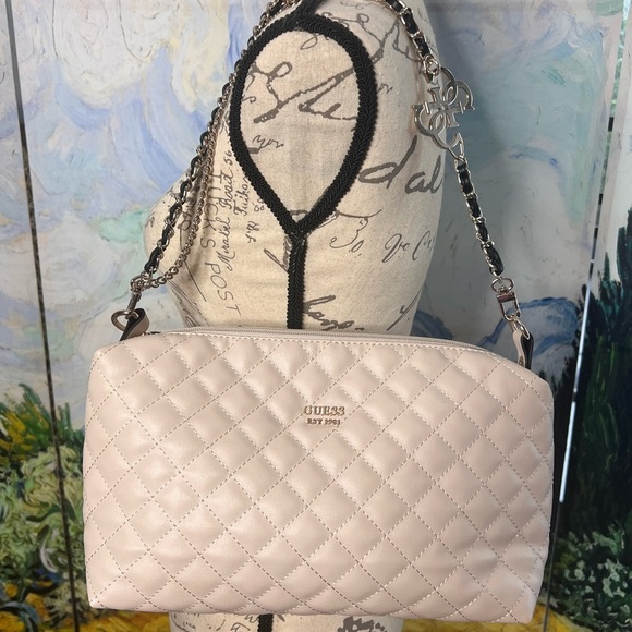 Guess two-piece purse set with leather and metal straps. - Picture 7 of 10